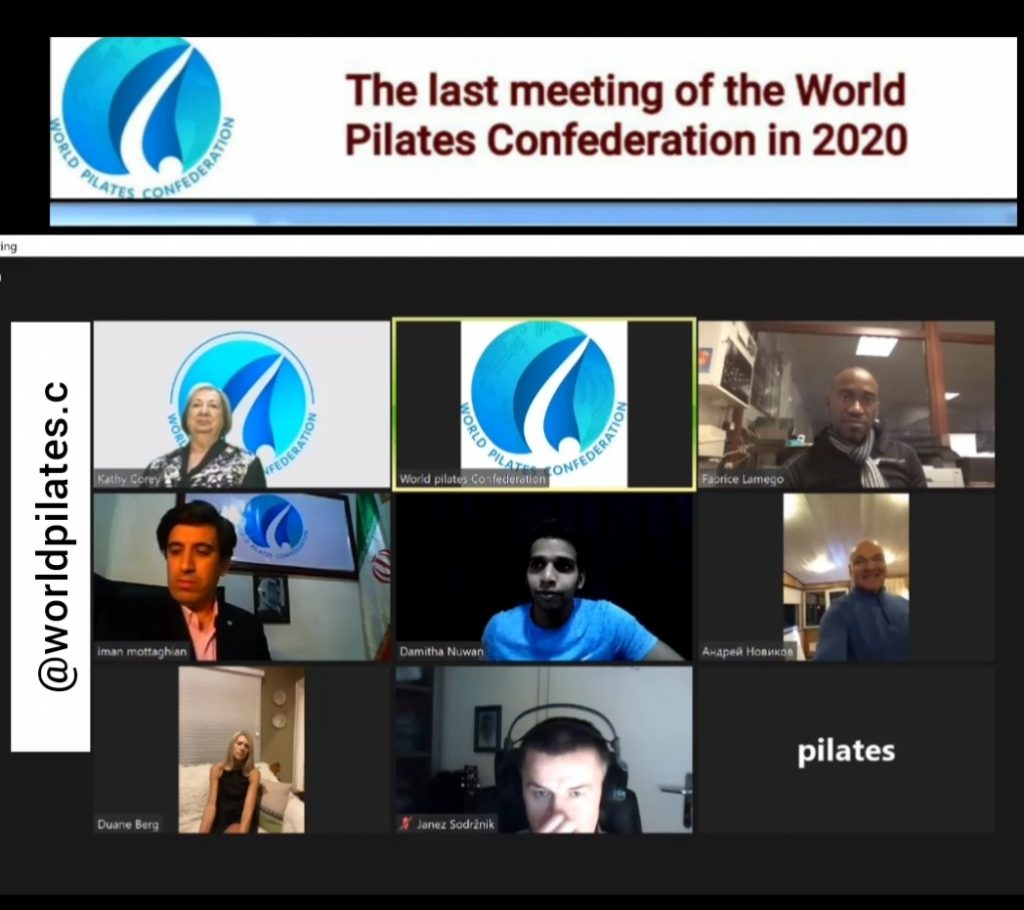The last meeting of the World Pilates Confederation in 2020 was hold in ZOOM in 22nd Dec,