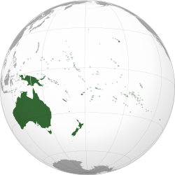 Oceania centered orthographic projection svg